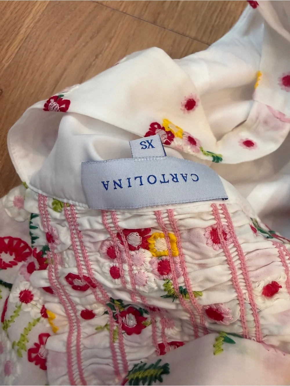 Cartolina Nantucket Marrakech Dress spring floral stitching size XS - Picture 13 of 13